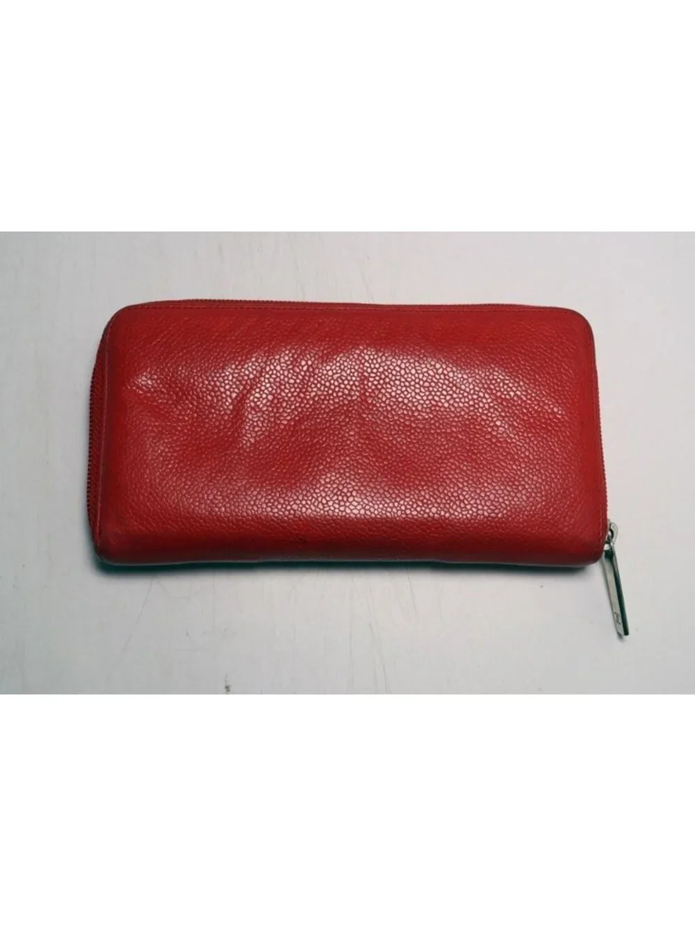 Chanel Caviar Leather CC Logo Zip Around Wallet